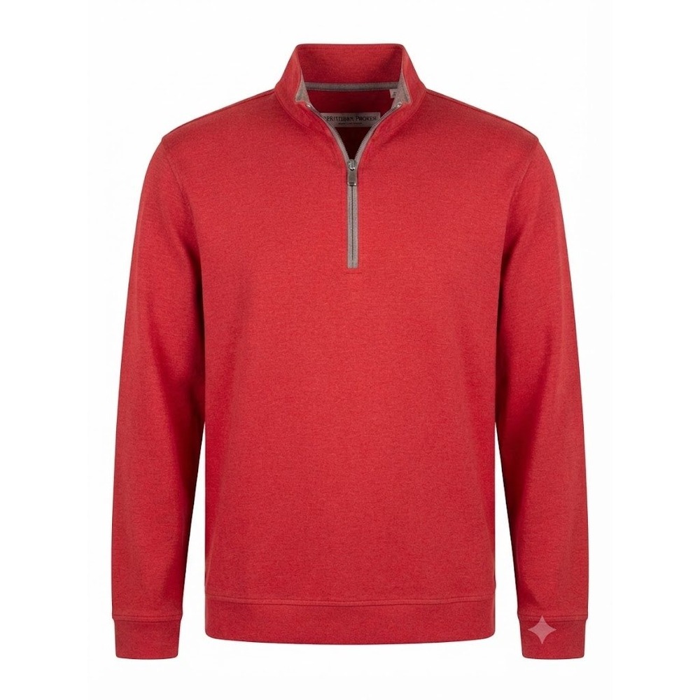 Southern Proper Canal Pullover Mens Small Red Heather 1/4 Zip Sweatshirt S